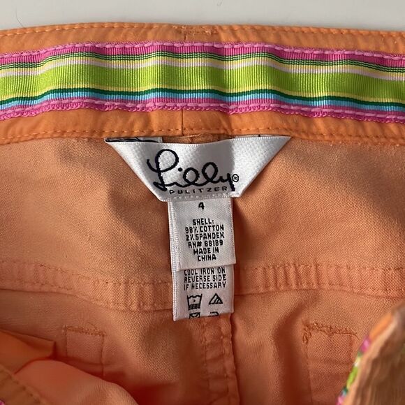 Lilly Pulitzer Faye Sz 4 Orange Corduroy Flare Leg Pant - Picture 2 of 5